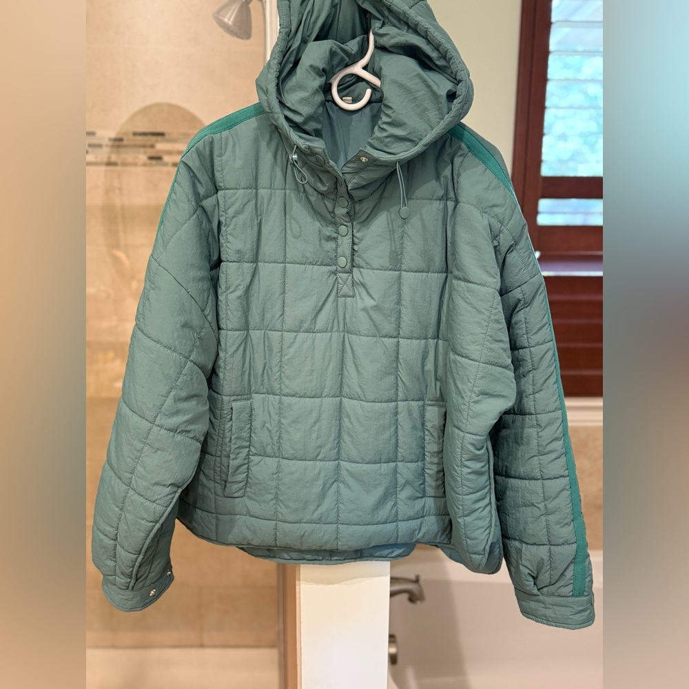 Amazon Oversized Hooded Puffer, green XL
